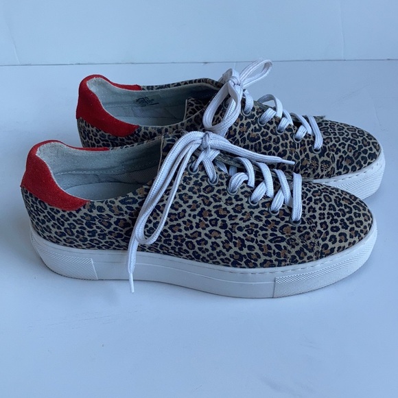 Erin Michael Portugal Topper leopard print lace sneaker retro inspired - Picture 5 of 16